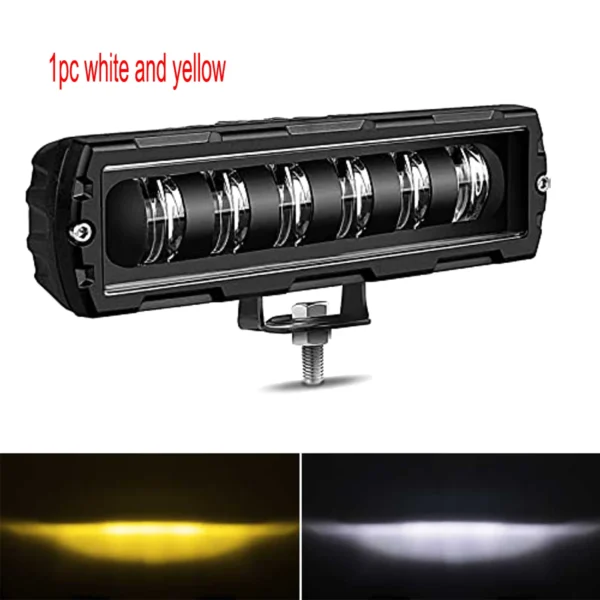 1pc 6inch 12V 24V LED Light Bar Off Road Spotlight White Yellow LED Driving Fog Light for Cars Truck 4x4 Boat Lada Atv Work Lamp - Image 8