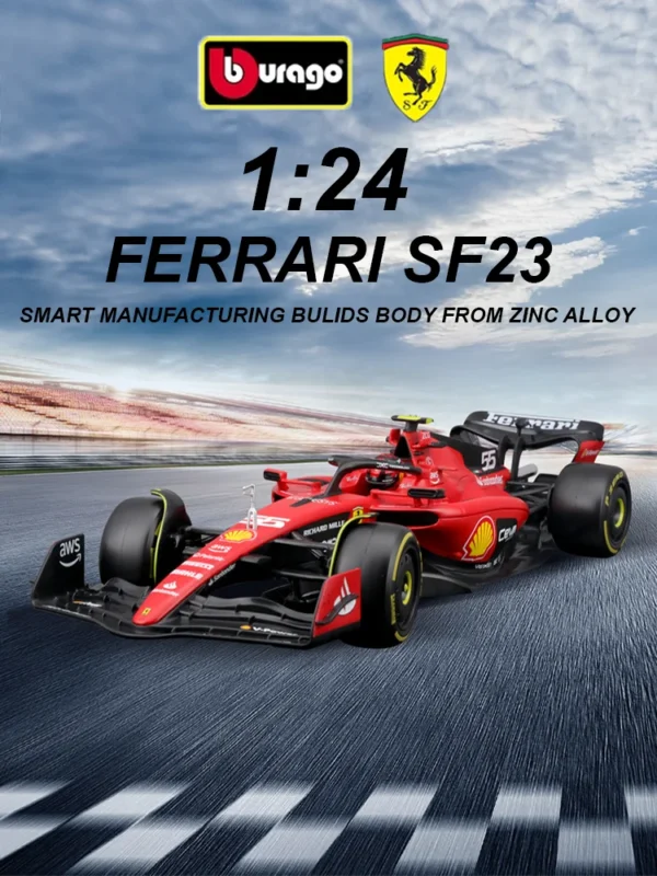 Bburago 1:24 2023 F1 Ferrari SF 23 Reacing F1 Car Diecast Model Edition Alloy Luxury Vehicle Toys Car Collection Ornaments Gift - Image 7