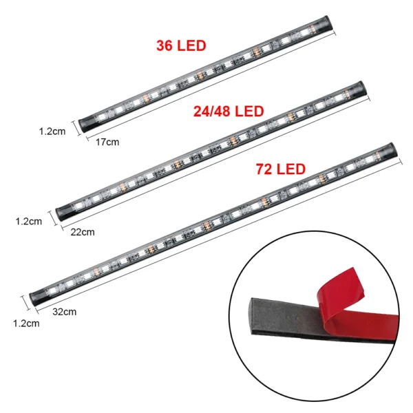 12V DIY Car Interior Ambient Mood Lights LED Strips RGB Lamps 24-48 Beads Door Foot Decorative Automotive Accessories Cartronics - Image 6