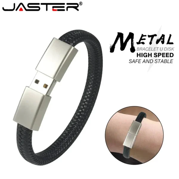 Bracelet USB Flash Drive 64GB Black Wristband Pen Drive 32GB Creative Gifts Memory Stick 16GB Water Proof External Storage