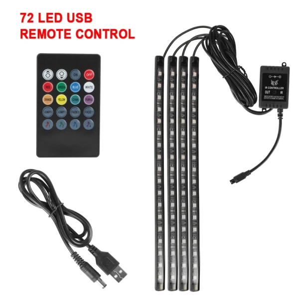 12V DIY Car Interior Ambient Mood Lights LED Strips RGB Lamps 24-48 Beads Door Foot Decorative Automotive Accessories Cartronics - Image 14