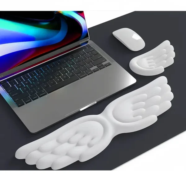 Mousepad Ergonomic Angel Keyboard  Non-slip Wrist Rest and Mouse Pad Set Reduce Wrist Pain for Office and Gaming