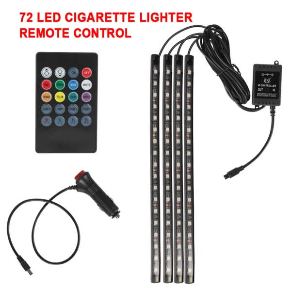 12V DIY Car Interior Ambient Mood Lights LED Strips RGB Lamps 24-48 Beads Door Foot Decorative Automotive Accessories Cartronics - Image 7